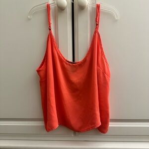 Coral Sleeveless Camisole Crop Top with Adjustable Straps
